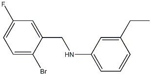 N-[(2-bromo-5-fluorophenyl)methyl]-3-ethylaniline Structure