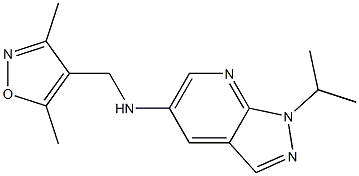 N-[(3,5-dimethyl-1,2-oxazol-4-yl)methyl]-1-(propan-2-yl)-1H-pyrazolo[3,4-b]pyridin-5-amine Struktur