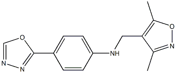 N-[(3,5-dimethyl-1,2-oxazol-4-yl)methyl]-4-(1,3,4-oxadiazol-2-yl)aniline Structure
