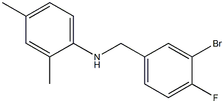 N-[(3-bromo-4-fluorophenyl)methyl]-2,4-dimethylaniline Struktur