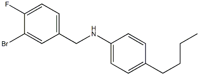 N-[(3-bromo-4-fluorophenyl)methyl]-4-butylaniline,,结构式