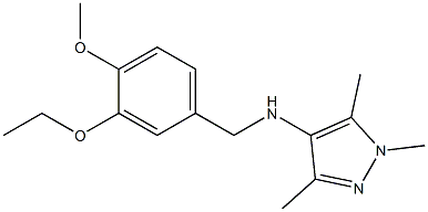 N-[(3-ethoxy-4-methoxyphenyl)methyl]-1,3,5-trimethyl-1H-pyrazol-4-amine Struktur