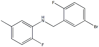 N-[(5-bromo-2-fluorophenyl)methyl]-2-fluoro-5-methylaniline 化学構造式