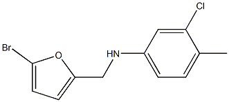 N-[(5-bromofuran-2-yl)methyl]-3-chloro-4-methylaniline 化学構造式