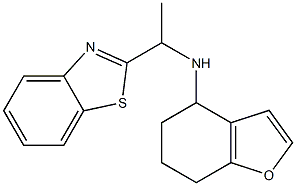 N-[1-(1,3-benzothiazol-2-yl)ethyl]-4,5,6,7-tetrahydro-1-benzofuran-4-amine,,结构式