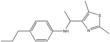 N-[1-(2,5-dimethyl-1,3-thiazol-4-yl)ethyl]-4-propylaniline 结构式