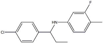 N-[1-(4-chlorophenyl)propyl]-3-fluoro-4-methylaniline 化学構造式