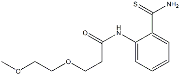 N-[2-(aminocarbonothioyl)phenyl]-3-(2-methoxyethoxy)propanamide 化学構造式