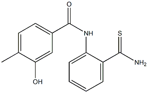 N-[2-(aminocarbonothioyl)phenyl]-3-hydroxy-4-methylbenzamide,,结构式