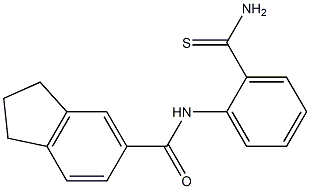 N-[2-(aminocarbonothioyl)phenyl]indane-5-carboxamide 化学構造式
