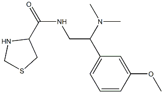 N-[2-(dimethylamino)-2-(3-methoxyphenyl)ethyl]-1,3-thiazolidine-4-carboxamide 化学構造式