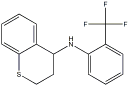 N-[2-(trifluoromethyl)phenyl]-3,4-dihydro-2H-1-benzothiopyran-4-amine 结构式