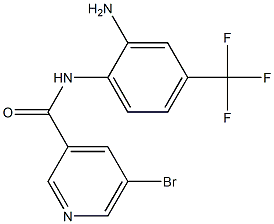N-[2-amino-4-(trifluoromethyl)phenyl]-5-bromopyridine-3-carboxamide Struktur