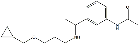 N-[3-(1-{[3-(cyclopropylmethoxy)propyl]amino}ethyl)phenyl]acetamide 结构式