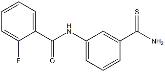 N-[3-(aminocarbonothioyl)phenyl]-2-fluorobenzamide 化学構造式