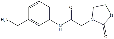 N-[3-(aminomethyl)phenyl]-2-(2-oxo-1,3-oxazolidin-3-yl)acetamide Struktur