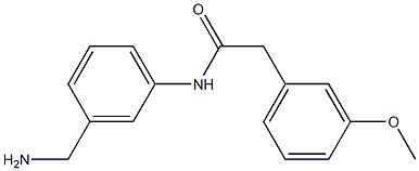 N-[3-(aminomethyl)phenyl]-2-(3-methoxyphenyl)acetamide 化学構造式