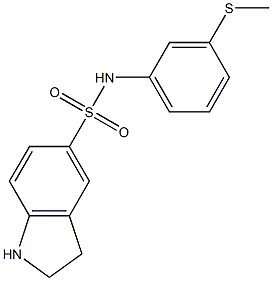 N-[3-(methylsulfanyl)phenyl]-2,3-dihydro-1H-indole-5-sulfonamide,,结构式