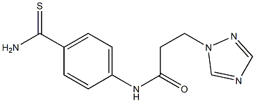 N-[4-(aminocarbonothioyl)phenyl]-3-(1H-1,2,4-triazol-1-yl)propanamide Structure