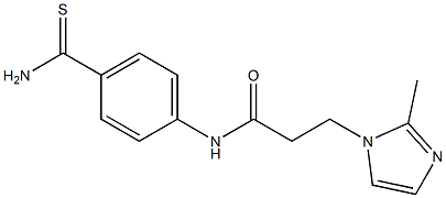 N-[4-(aminocarbonothioyl)phenyl]-3-(2-methyl-1H-imidazol-1-yl)propanamide Structure