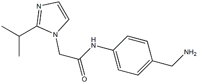 N-[4-(aminomethyl)phenyl]-2-[2-(propan-2-yl)-1H-imidazol-1-yl]acetamide,,结构式