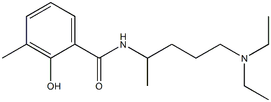 N-[5-(diethylamino)pentan-2-yl]-2-hydroxy-3-methylbenzamide 化学構造式