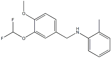 N-{[3-(difluoromethoxy)-4-methoxyphenyl]methyl}-2-methylaniline 结构式