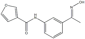 N-{3-[(1E)-N-hydroxyethanimidoyl]phenyl}-3-furamide 化学構造式
