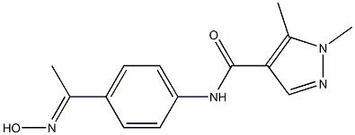 N-{4-[1-(hydroxyimino)ethyl]phenyl}-1,5-dimethyl-1H-pyrazole-4-carboxamide Struktur