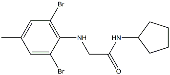 N-cyclopentyl-2-[(2,6-dibromo-4-methylphenyl)amino]acetamide Struktur