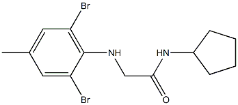 N-cyclopentyl-2-[(2,6-dibromo-4-methylphenyl)amino]acetamide 化学構造式