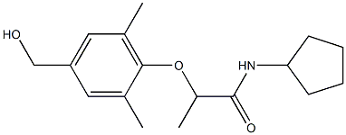 N-cyclopentyl-2-[4-(hydroxymethyl)-2,6-dimethylphenoxy]propanamide Structure