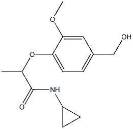 N-cyclopropyl-2-[4-(hydroxymethyl)-2-methoxyphenoxy]propanamide Structure