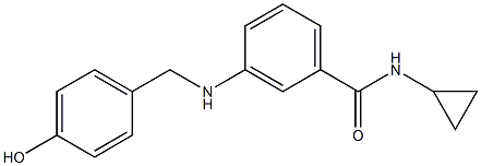 N-cyclopropyl-3-{[(4-hydroxyphenyl)methyl]amino}benzamide Structure