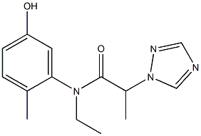 N-ethyl-N-(5-hydroxy-2-methylphenyl)-2-(1H-1,2,4-triazol-1-yl)propanamide 化学構造式