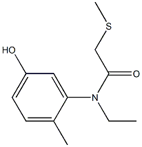 N-ethyl-N-(5-hydroxy-2-methylphenyl)-2-(methylsulfanyl)acetamide 化学構造式