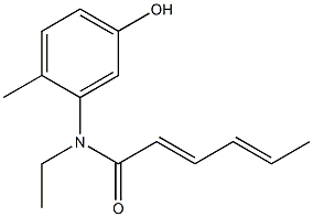 N-ethyl-N-(5-hydroxy-2-methylphenyl)hexa-2,4-dienamide Structure