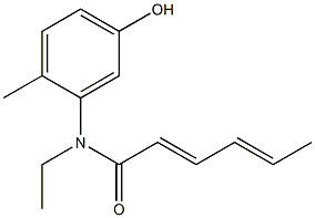 N-ethyl-N-(5-hydroxy-2-methylphenyl)hexa-2,4-dienamide Struktur