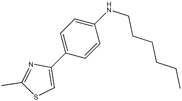 N-hexyl-4-(2-methyl-1,3-thiazol-4-yl)aniline,,结构式