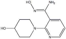 N'-hydroxy-2-(4-hydroxypiperidin-1-yl)pyridine-3-carboximidamide Struktur