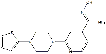 N'-hydroxy-2-[4-(1,3-thiazol-2-yl)piperazin-1-yl]pyridine-4-carboximidamide Structure