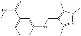 N-methyl-3-{[(1,3,5-trimethyl-1H-pyrazol-4-yl)methyl]amino}benzamide 化学構造式