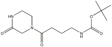tert-butyl 4-oxo-4-(3-oxopiperazin-1-yl)butylcarbamate,,结构式