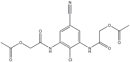 [3-[(2-acetyloxyacetyl)amino]-2-chloro-5-cyano-phenyl]carbamoylmethyl acetate Struktur