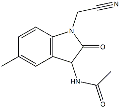 Acetamide,  N-[1-(cyanomethyl)-2,3-dihydro-5-methyl-2-oxo-1H-indol-3-yl]- Structure