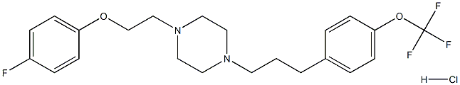1-(2-(4-fluorophenoxy)ethyl)-4-(3-(4-(trifluoromethoxy)phenyl)propyl)piperazine hydrochloride 结构式