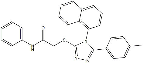 2-{[5-(4-methylphenyl)-4-(1-naphthyl)-4H-1,2,4-triazol-3-yl]sulfanyl}-N-phenylacetamide,,结构式