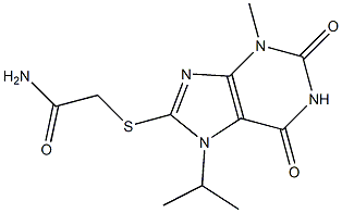 2-[(7-isopropyl-3-methyl-2,6-dioxo-2,3,6,7-tetrahydro-1H-purin-8-yl)sulfanyl]acetamide Structure