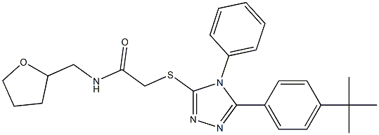 2-{[5-(4-tert-butylphenyl)-4-phenyl-4H-1,2,4-triazol-3-yl]sulfanyl}-N-(tetrahydro-2-furanylmethyl)acetamide Structure