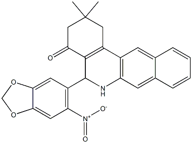 5-{6-nitro-1,3-benzodioxol-5-yl}-2,2-dimethyl-2,3,5,6-tetrahydrobenzo[b]phenanthridin-4(1H)-one Structure